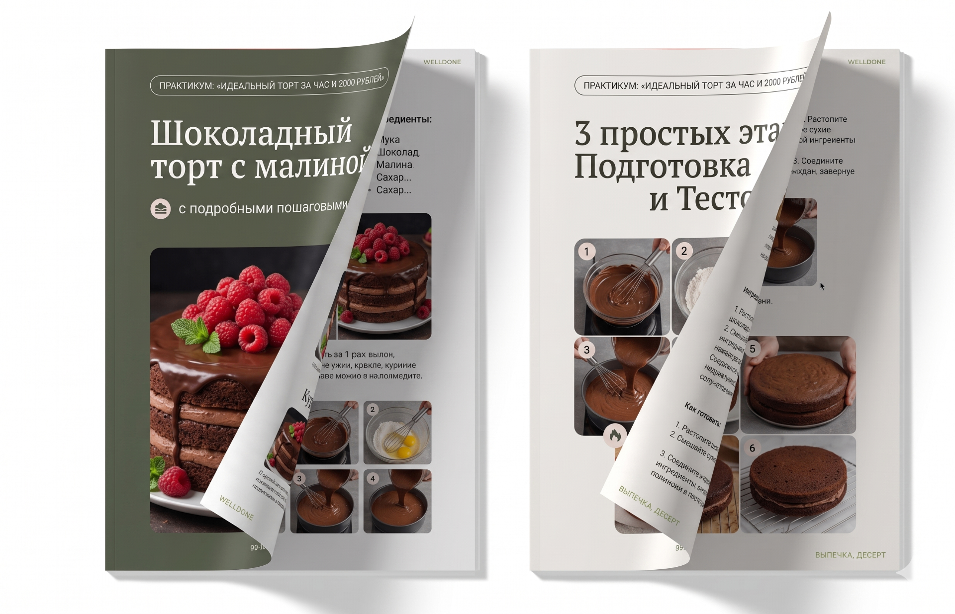 Книга-практикум с пошаговыми рецептами тортов